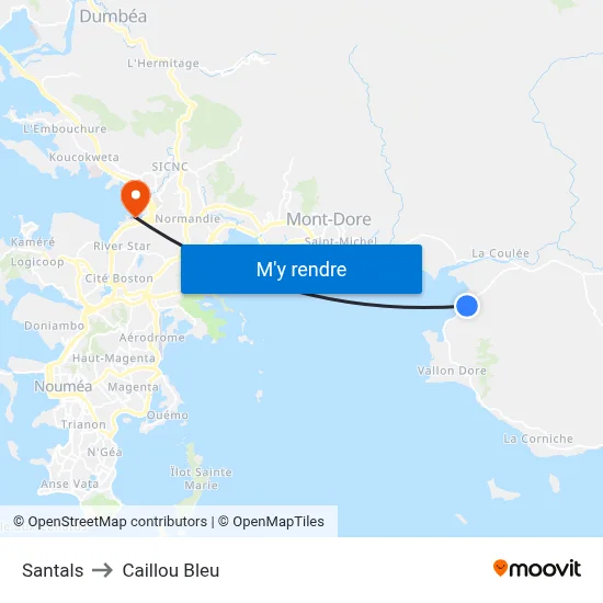 Santals to Caillou Bleu map
