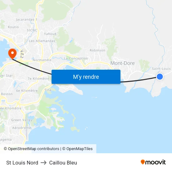 St Louis Nord to Caillou Bleu map