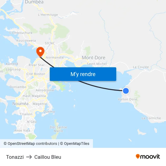 Tonazzi to Caillou Bleu map