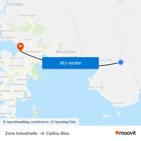 Zone Industrielle to Caillou Bleu map