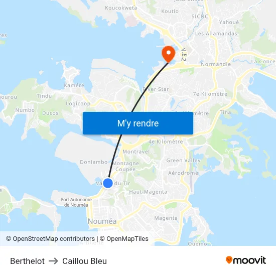 Berthelot to Caillou Bleu map