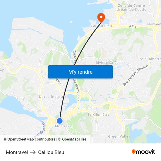 Montravel to Caillou Bleu map