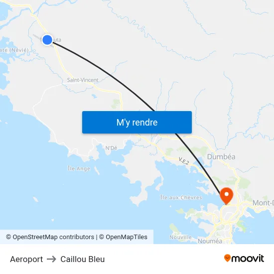 Aeroport to Caillou Bleu map
