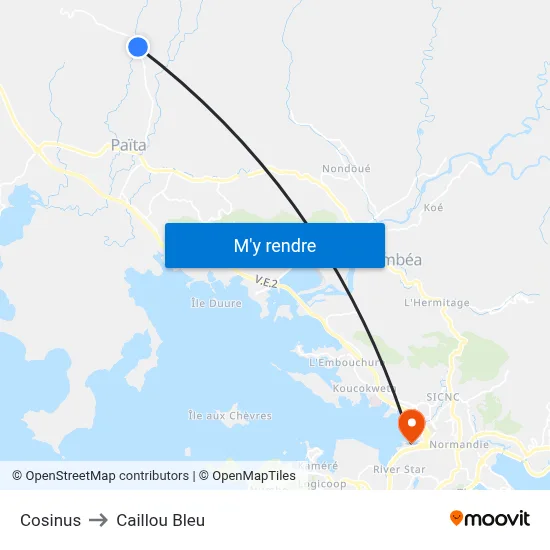 Cosinus to Caillou Bleu map