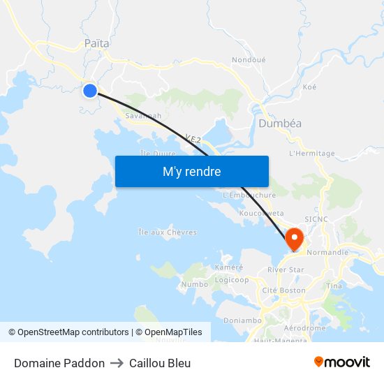 Domaine Paddon to Caillou Bleu map