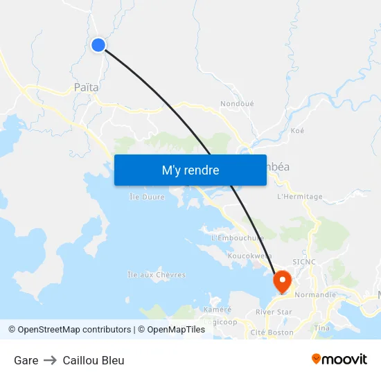 Gare to Caillou Bleu map