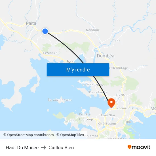 Haut Du Musee to Caillou Bleu map