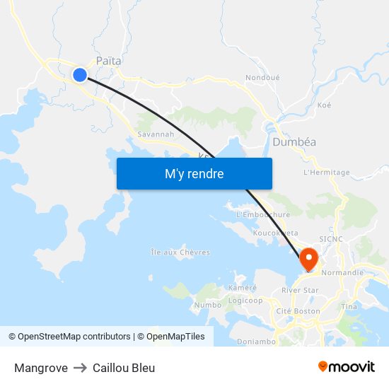 Mangrove to Caillou Bleu map