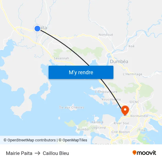 Mairie Paita to Caillou Bleu map