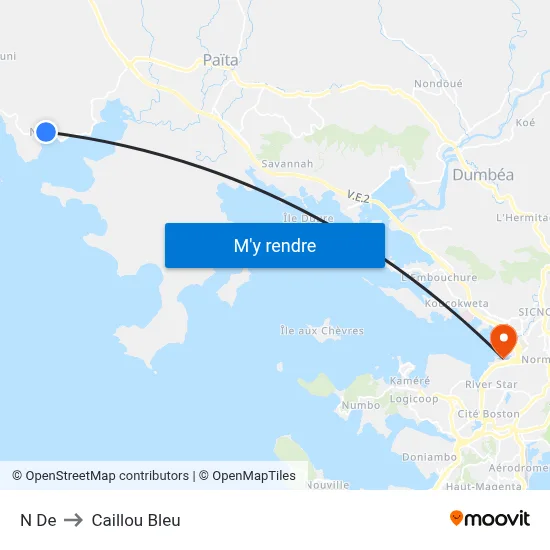 N De to Caillou Bleu map