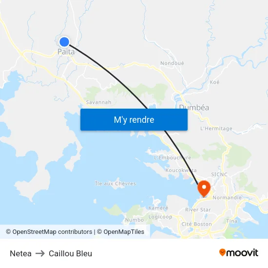 Netea to Caillou Bleu map