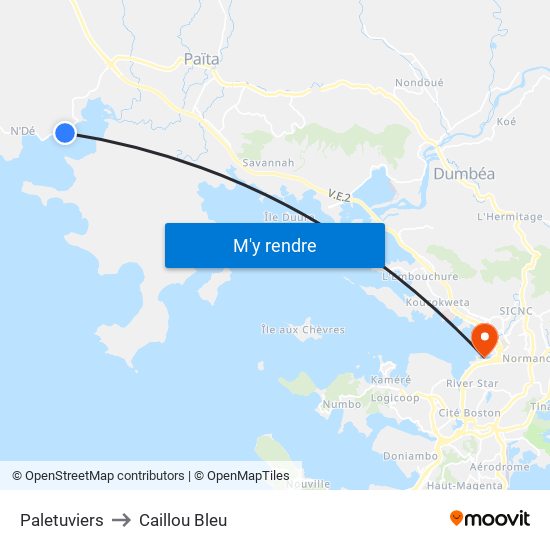 Paletuviers to Caillou Bleu map