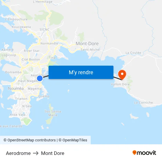 Aerodrome to Mont Dore map