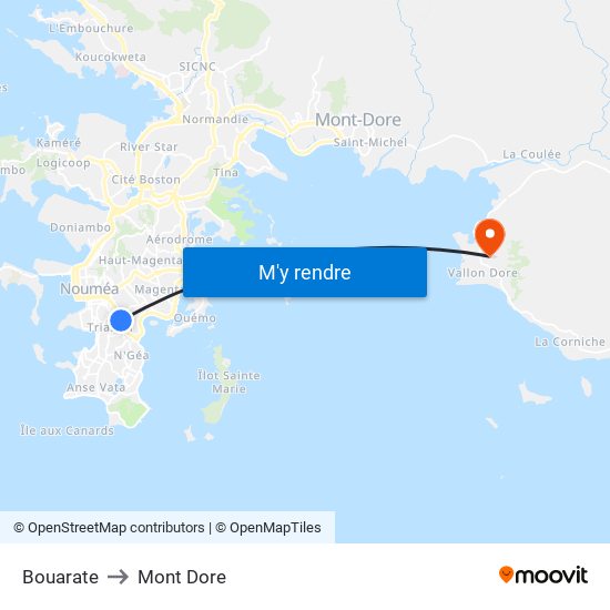 Bouarate to Mont Dore map