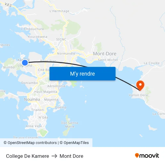 College De Kamere to Mont Dore map