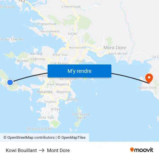 Kowi Bouillant to Mont Dore map