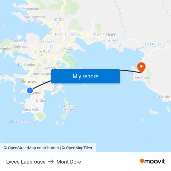 Lycee Laperouse to Mont Dore map
