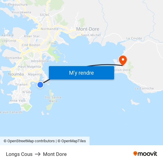 Longs Cous to Mont Dore map