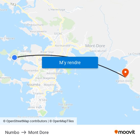 Numbo to Mont Dore map