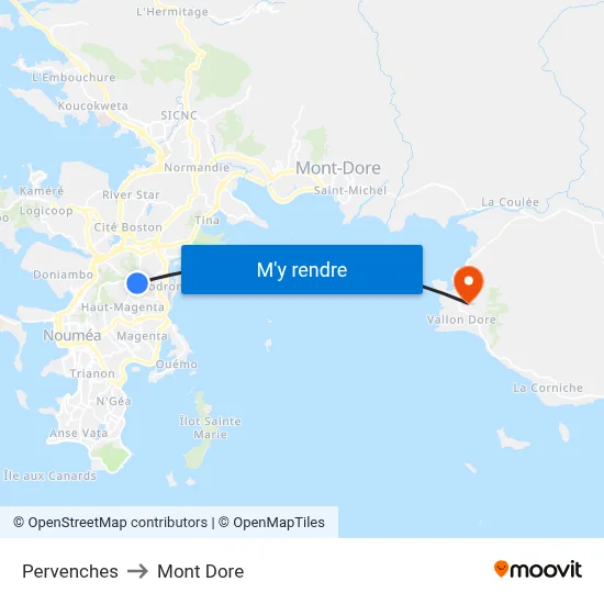 Pervenches to Mont Dore map