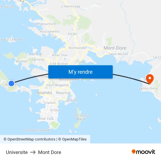 Universite to Mont Dore map