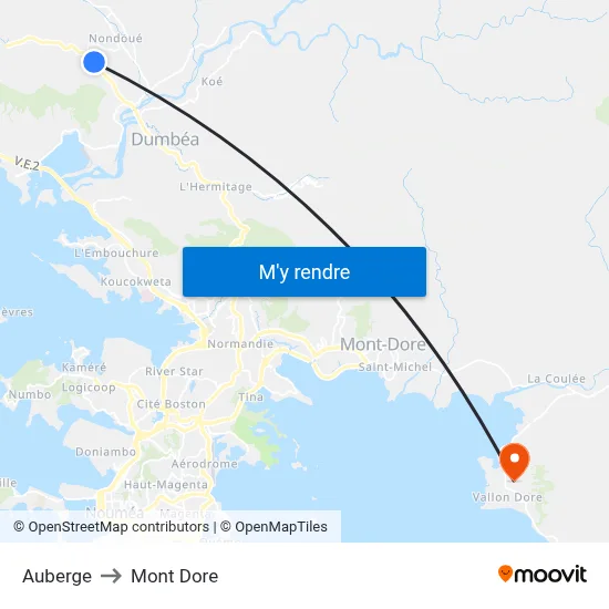 Auberge to Mont Dore map