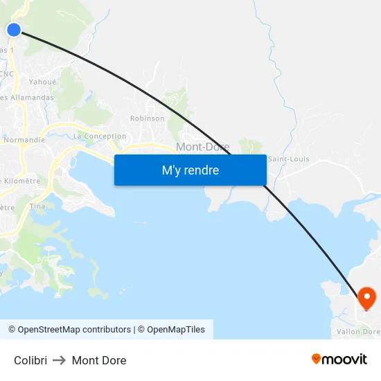 Colibri to Mont Dore map