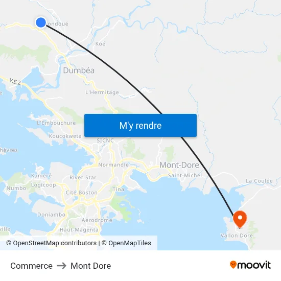 Commerce to Mont Dore map