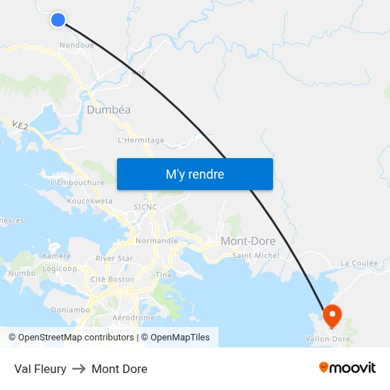 Val Fleury to Mont Dore map