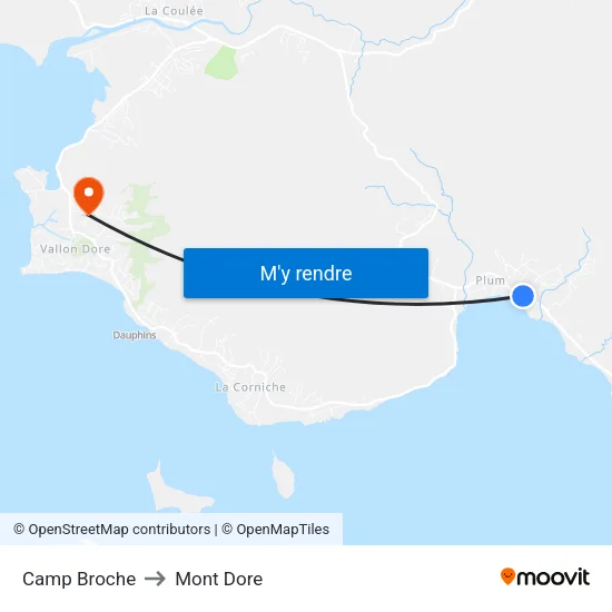 Camp Broche to Mont Dore map