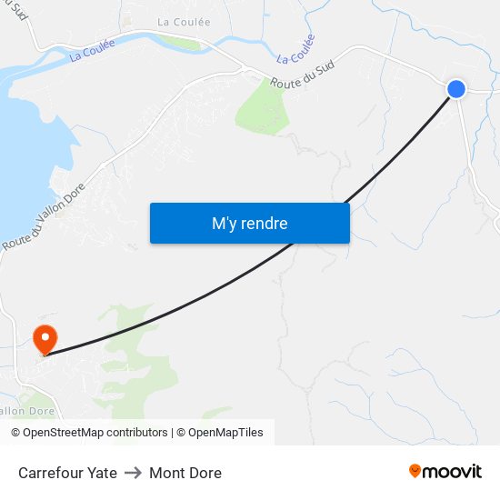 Carrefour Yate to Mont Dore map