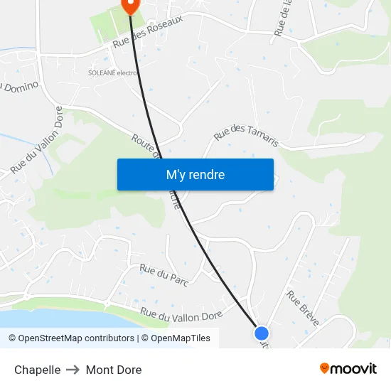 Chapelle to Mont Dore map