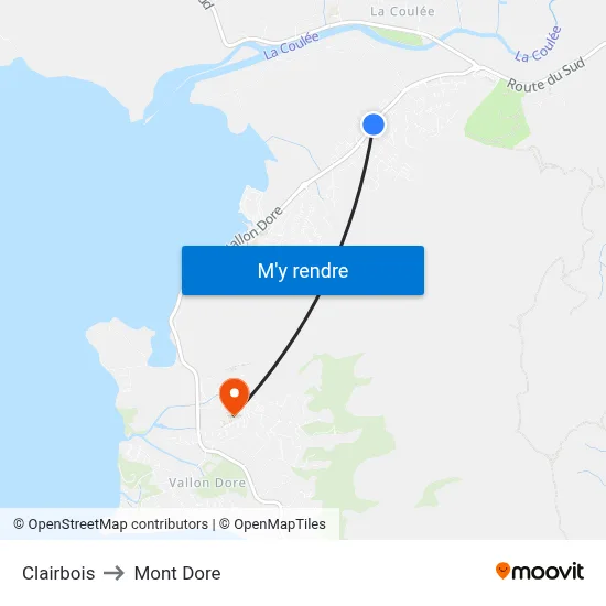 Clairbois to Mont Dore map