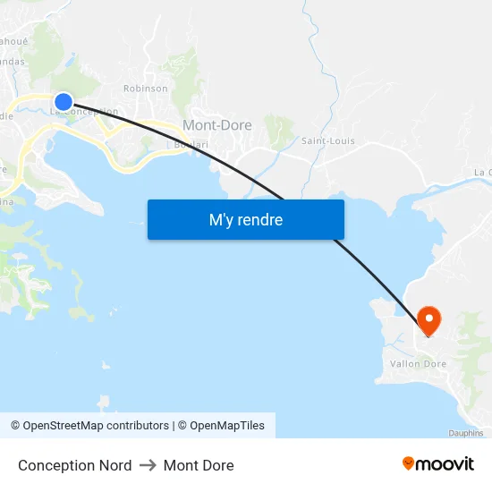 Conception Nord to Mont Dore map