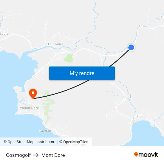 Cosmogolf to Mont Dore map