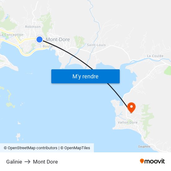 Galinie to Mont Dore map