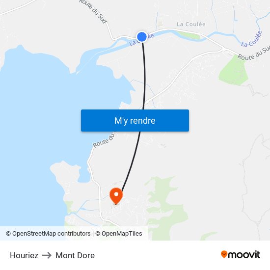 Houriez to Mont Dore map