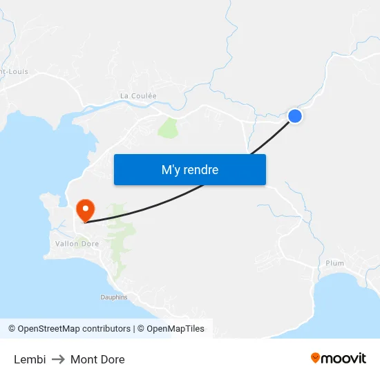 Lembi to Mont Dore map