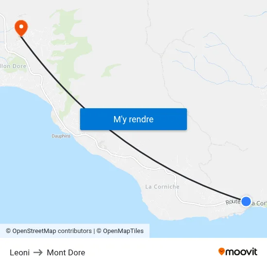 Leoni to Mont Dore map