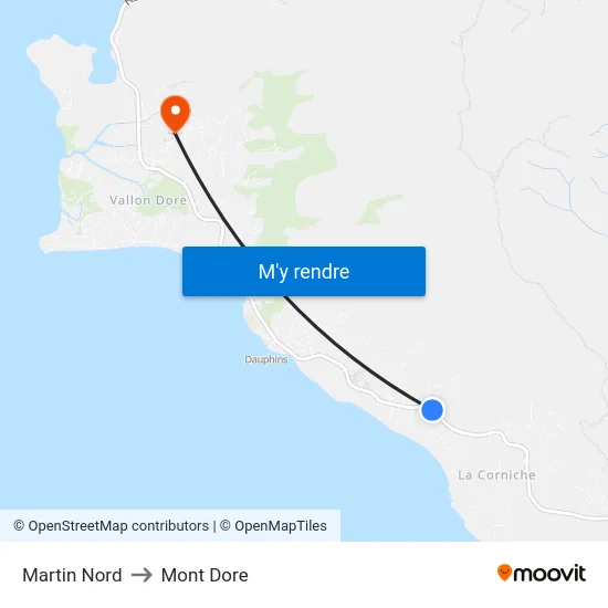 Martin Nord to Mont Dore map
