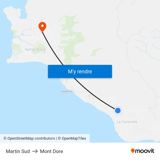 Martin Sud to Mont Dore map