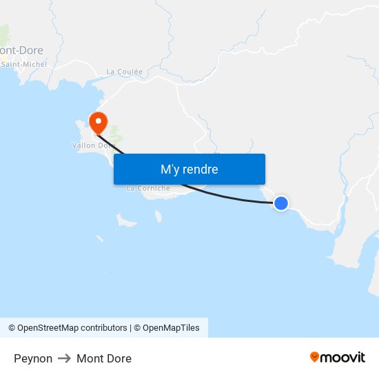 Peynon to Mont Dore map