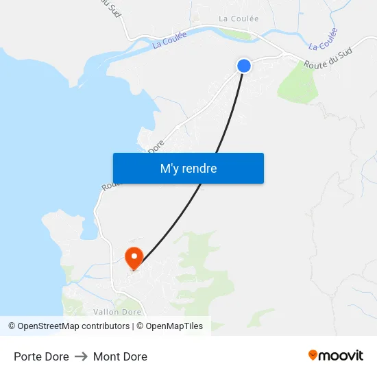 Porte Dore to Mont Dore map