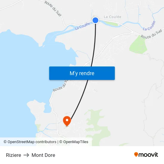 Riziere to Mont Dore map