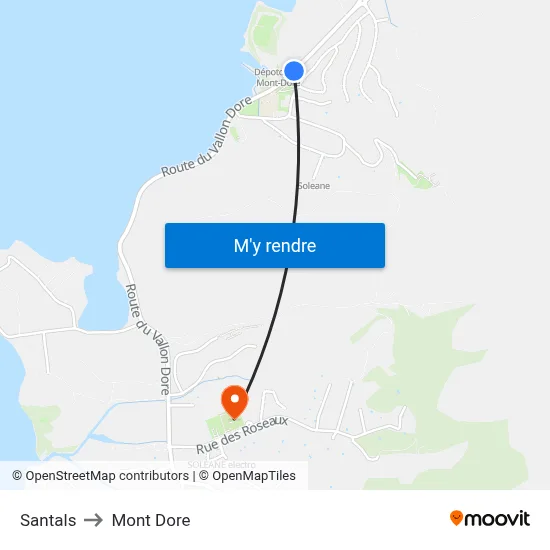 Santals to Mont Dore map