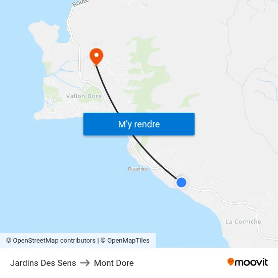Jardins Des Sens to Mont Dore map