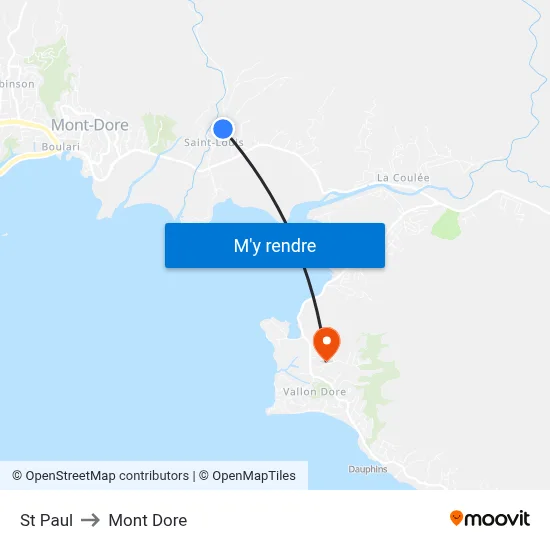 St Paul to Mont Dore map
