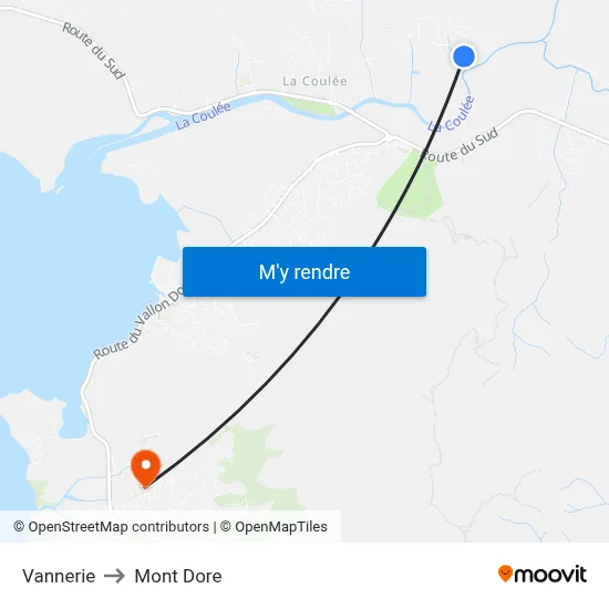 Vannerie to Mont Dore map