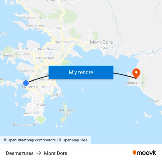 Desmazures to Mont Dore map
