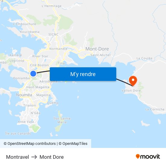 Montravel to Mont Dore map